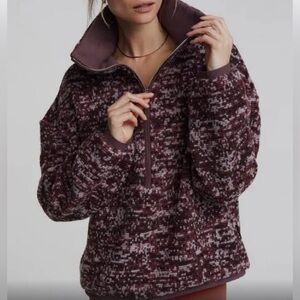 Varley Maroon and Gray Patterned Jacket